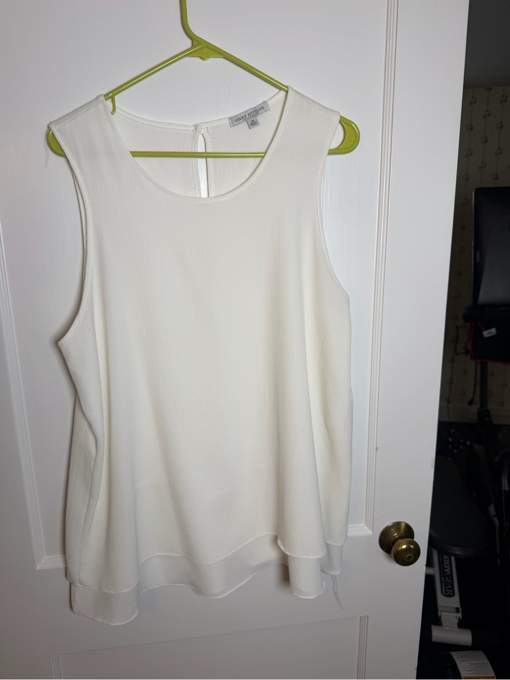 Green Envelope Los Angeles White Knit Layered Tank Top Women’s XL